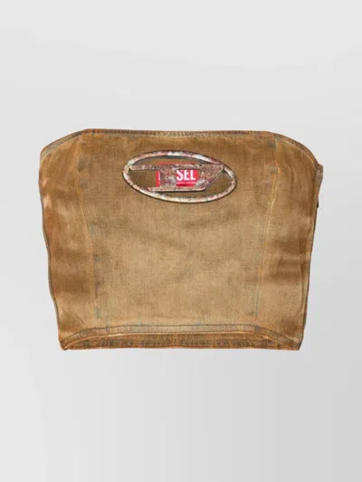 DIESEL BANDEAU STYLE STRAPLESS DENIM TOP