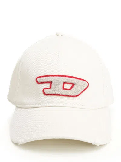 Diesel Men Baseball Cap In White