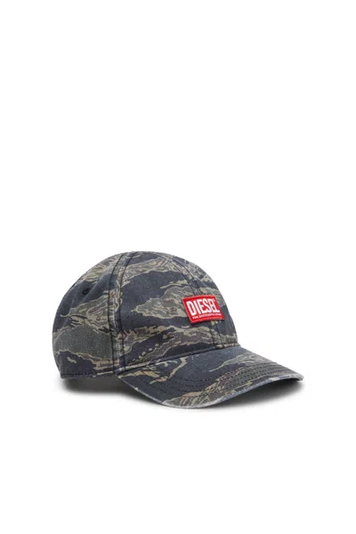 DIESEL BASEBALL CAP WITH CAMO PRINT