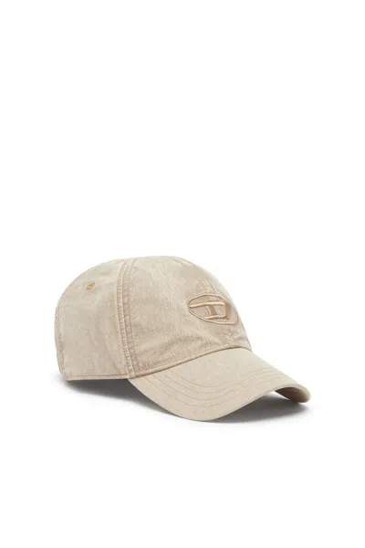 Diesel Baseball Cap With Embroidered Oval D In Neutral