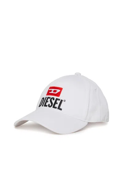 Diesel Baseball Cap With Logo D  In White