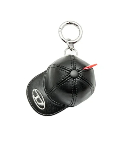 Diesel Baseball Cap-shape Keyring In Black