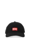 Diesel Logo-patch Baseball Cap In Black