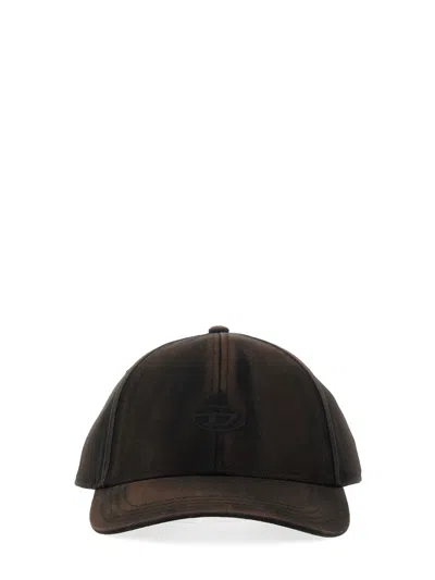 Diesel Baseball Hat With Logo In Brown