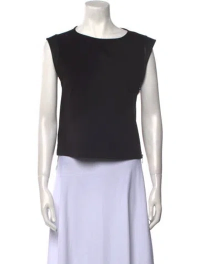Pre-owned Diesel Bateau Neckline Sleeveless Crop Top In Black