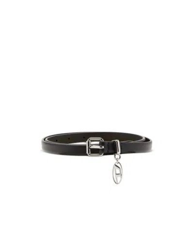 Diesel B-charm-oval D Belt In Black