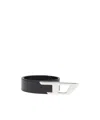 Diesel B-d Logo 2.0 Leather Belt In Black