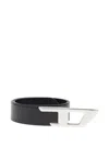 Diesel B-d Logo 2.0 Leather Belt In Pattern