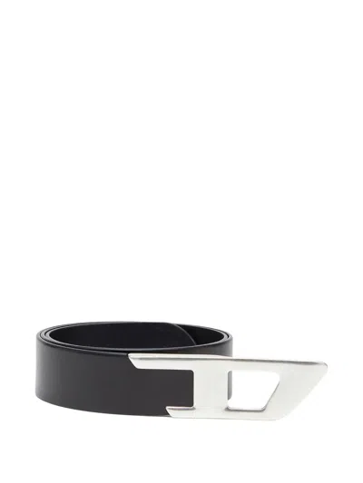 Diesel B-d Logo 2.0 Leather Belt In Pattern