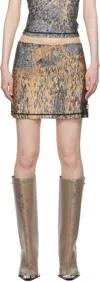 Diesel Beige & Gray O-kory Miniskirt In 9dma