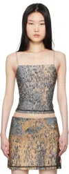 Diesel Beige & Gray T-hop-p2 Tank Top In 9dma