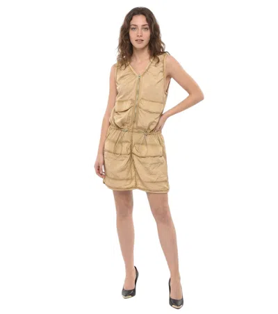 Diesel Beige Cargo Mini Dress In Brown