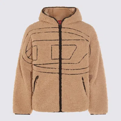 Diesel S-zat Teddy Zip Hoodie In Brown