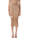 Diesel M-calina Midi Skirt In Beige