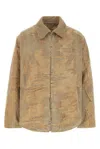 Diesel Jacket In Overdyed Floating-thread Denim In Neutral