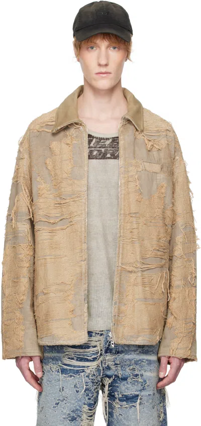 DIESEL BEIGE D-IVAR-FSG DENIM JACKET
