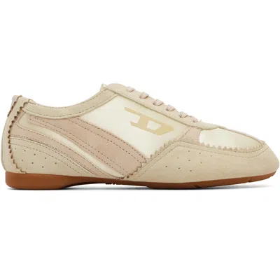 Diesel Beige D-mile-flat Sneakers In Neutral