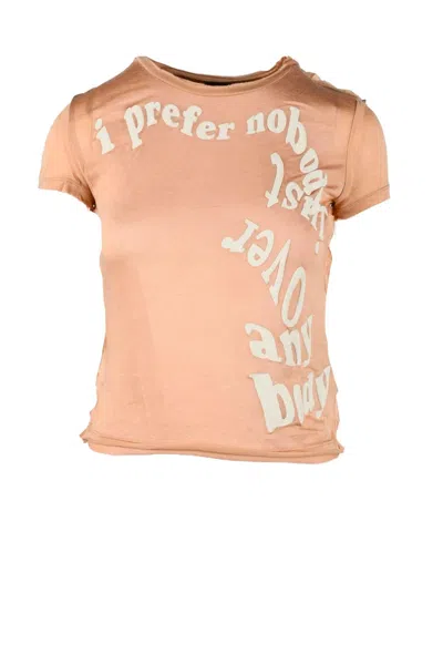 Diesel Beige Graphic Modal-blend T-shirt In Brown