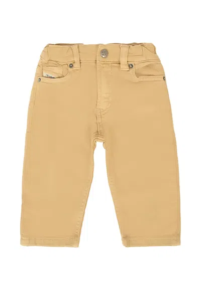 Diesel Beige Jeans For Baby Boy With Logo In Neutral