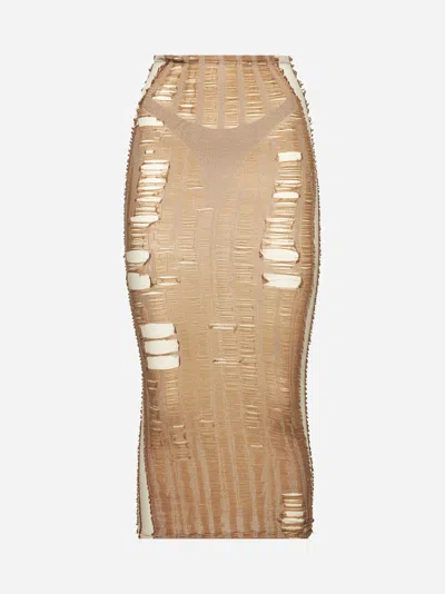 DIESEL BEIGE M-CALINA MIDI SKIRT
