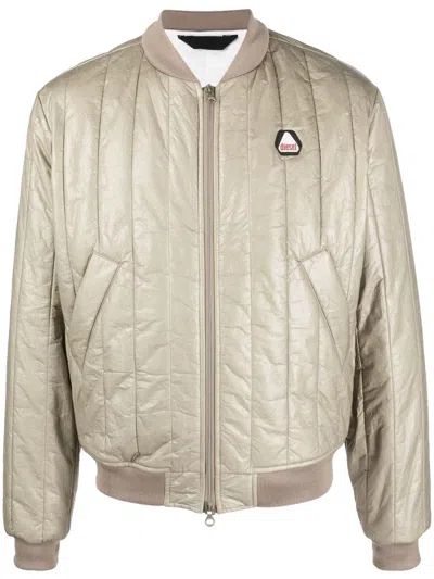 Diesel Beige Quilted Bomber Jacket In Nude