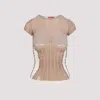 Diesel Contoured Knitwear Top With Modern Aesthetic In Beige