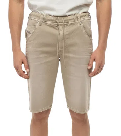 Diesel Beige Slim Solid Shorts In Animal Print