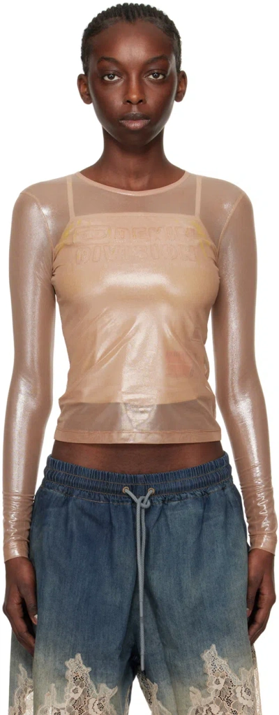 Diesel Beige T-clau-m1 Long Sleeve T-shirt In 34va