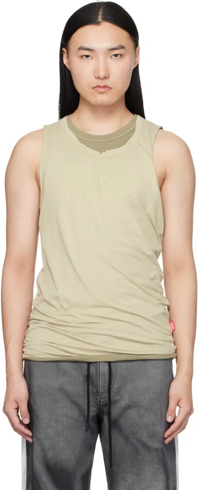Diesel Beige T-dred-plain Tank Top In Brown