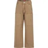 Diesel Beige Trousers For Girl With Logo In Beige