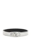 Diesel Silver Metallic Recycled Leather Belt In Silver