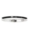 Diesel White Belt With Logo Buckle In Silver