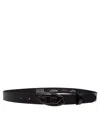 Diesel Black Leather Belt With Oval D Buckle In Black