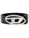 Diesel 4cm D Leather Buckle Belt In Black