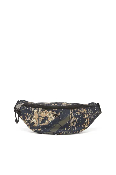 Diesel Belt Bag In Camo-print Fabric In Green
