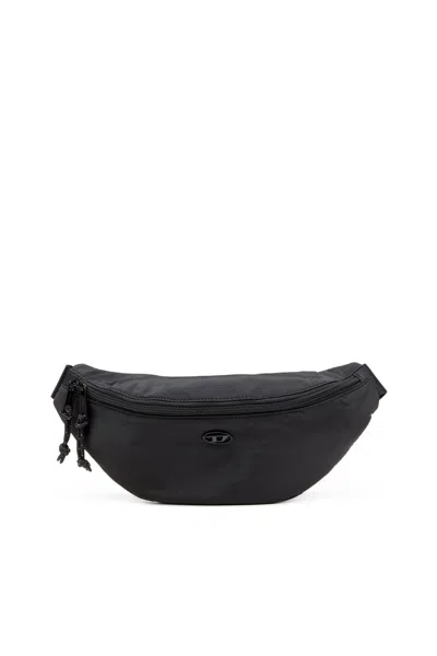 Diesel Belt Bag In Satin-touch Fabric In Black