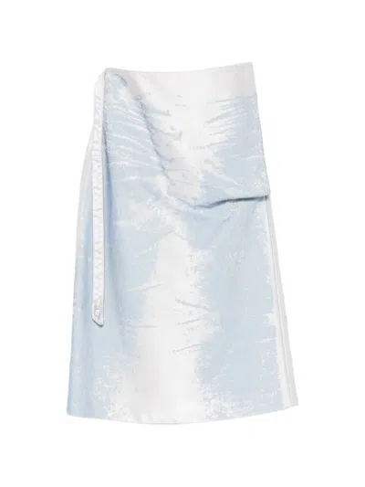 Diesel Belt Brushstroke Skirt In Blue