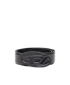Diesel Belt In Eel-effect Leather In Black