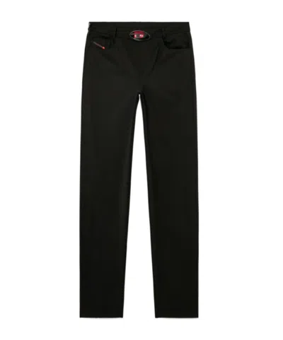Diesel Belt-loop Casual Pants In Black