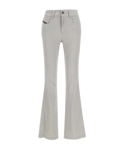 Diesel P-ebbey Mid-rise Flared Trousers In Grey