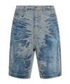 Diesel Denim Shorts Distressed Detailing In Gray