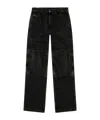 Diesel Wide Leg Jeans With Front And Back Pockets In Black