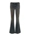 Diesel Flared Stretch Denim Jeans With Distressed Pockets In Black