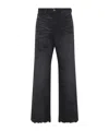 Diesel High-waisted Wide-leg Jeans With Edgy Raw Hem In Black