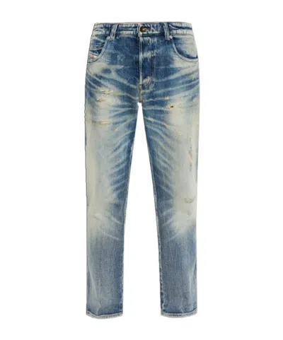 Diesel 1993 D-vyl Distressed Jeans In Blue