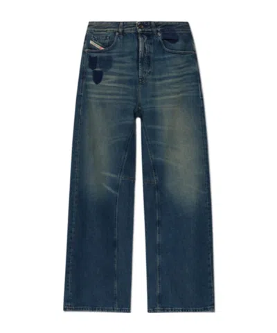 Diesel Faded Wide-leg Jeans In Multi