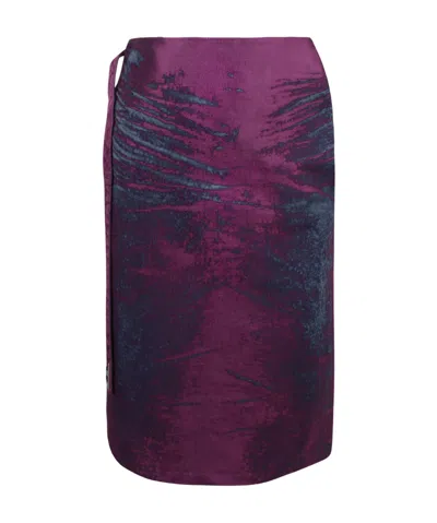 Diesel Belt Loop Midi Skirt In Purple