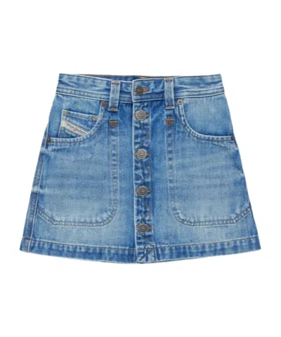 Diesel Belt-loop Skirt In Blue