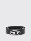 Diesel 4cm D Leather Buckle Belt In Blue