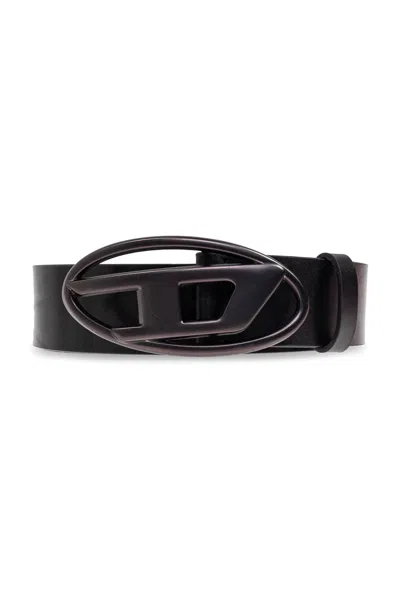 Diesel Belt Oval D Logo B In Black